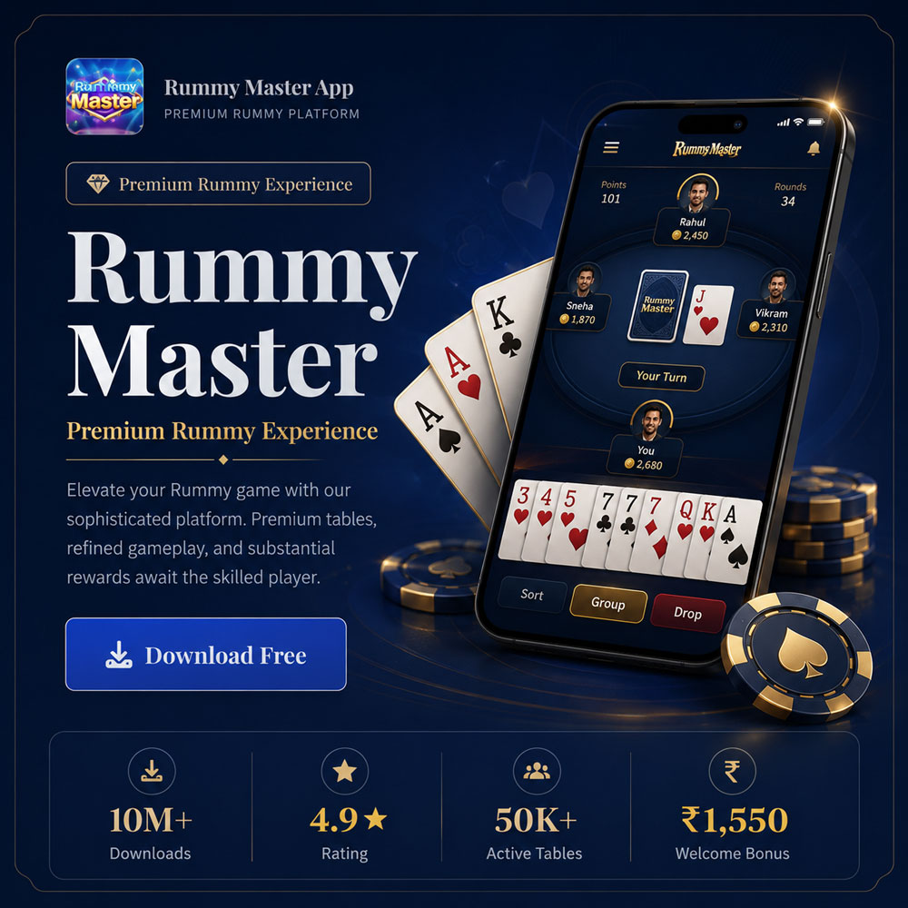 Rummy Master App premium rummy platform download banner